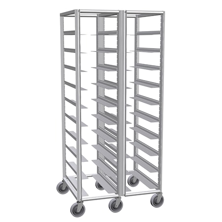 Lockwood Manufacturing 2-Column Mail Tray Caddie, Holds 20 Trays, Adjustable 3.5" Wide Supports RR69-10-3-12-2W